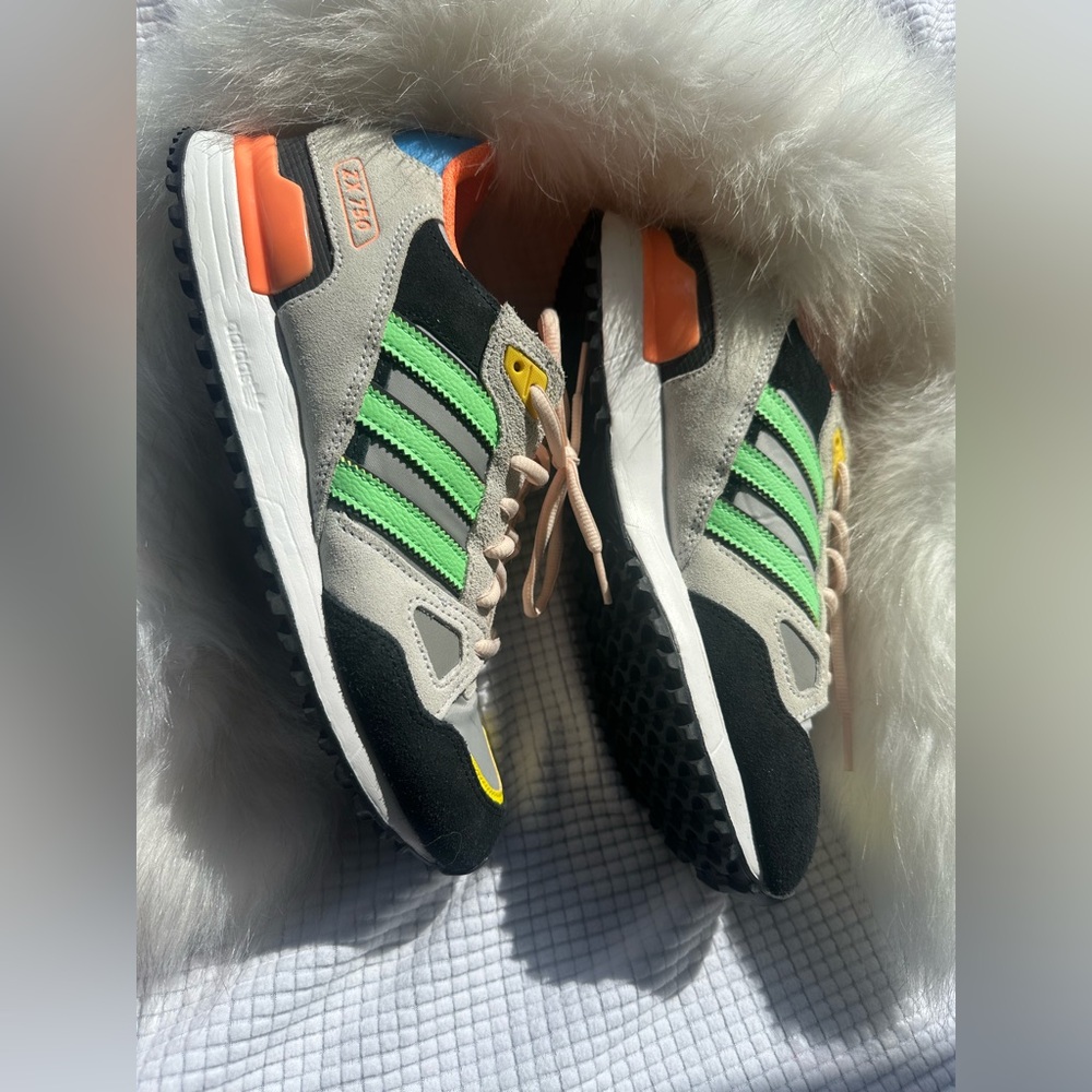 Adidas Sneakers with Green and Orange Accents (NWOT)